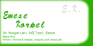 emese korpel business card